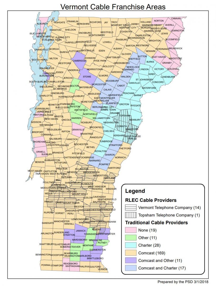 Vermont Cable Franchise Map