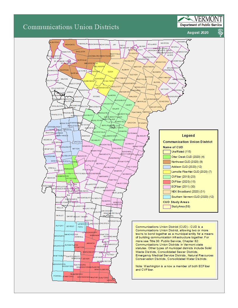 Vermont Communications Union Districts Department of Public Service